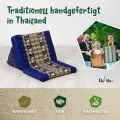 Kapok Thaikissen 3 Auflagen, Deluxe (Blau/Elefanten Seide)