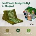 Kapok Thaikissen 3 Auflagen, Deluxe (Gr�n/Elefanten Seide)