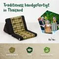 Kapok Thaikissen 3 Auflagen, Deluxe (Schwarz/Elefanten Seide)