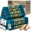 Kapok Thaikissen 3 Auflagen, Deluxe (Hellblau/Elefanten Seide)