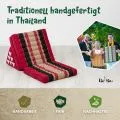 Kapok Thaikissen 3 Auflagen, Classic (Rot/Schwarz)