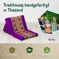 Kapok Thaikissen 3 Auflagen, Deluxe (Lila/Elefanten Seide)