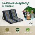 Kapok Thaikissen XXL breit (Blau/Elefanten)