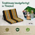 Kapok Thaikissen XXL breit (Schwarz/Orange)