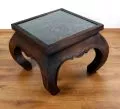 Thailndischer Opiumtisch mit Schnitzerei, 56 x 56 cm (Braun)
