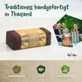 Kapok St�tzkissen, Deluxe (Braun/Gold/Elefanten Seide)