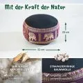 Kapok Zafukissen klein, Deluxe (Schwarz/Lila/Elefanten Seide)