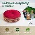 Kapok Zafukissen gro�, Deluxe (Rot/Elefanten Seide)