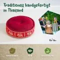 Kapok Zafukissen gro�, Deluxe (Hellrot/Elefanten Seide)