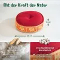 Kapok Zafukissen gro�, Deluxe (Rot/Orange/Elefanten Seide)