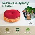 Kapok Zafukissen gro�, Deluxe (Rot/Orange/Elefanten Seide)