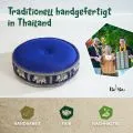 Kapok Zafukissen gro�, Deluxe (Blau/Elefanten Seide)