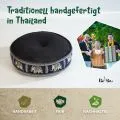 Kapok Zafukissen gro�, Deluxe (Schwarz/Blau/Elefanten Seide)