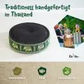 Kapok Zafukissen gro�, Deluxe (Schwarz/Gr�n/Elefanten Seide)