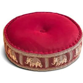 Kapok Zafukissen gro�, Deluxe (Rot/Elefanten Seide)