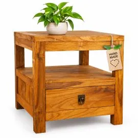 Java Teakholz-Nachttisch, im rustikalen Design,  Nr.307
