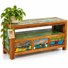 Java Teakholz-Sideboard aus recyceltem, bunten Bootsholz,  Nr.315