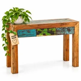 Java Teakholz-Anrichte aus recyceltem, bunten Bootsholz,  Nr.317
