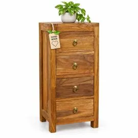 Java schmale Teakholzkommode im rustikalem Design,  Nr.338