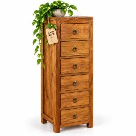 Java schmale Teakholzkommode im rustikalem Design,  Nr.351