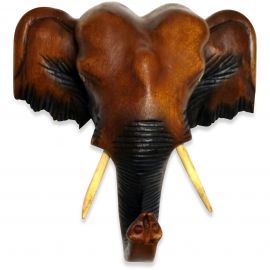 Wanddeko massiver asiatischer Elefantenkopf, klein