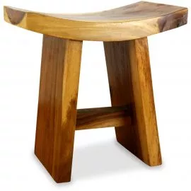 Geschwungener Hocker aus Bali, Indonesien (Natur)