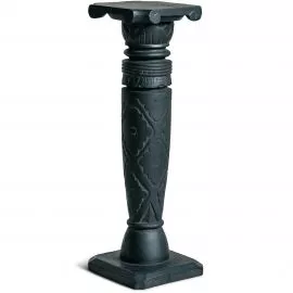 Balinesische Sule aus Holz gemustert, schwarz, Hhe 60 cm