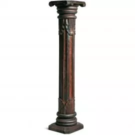 Balinesische Sule aus Holz mit Schnitzerei, braun, Hhe: 100 cm