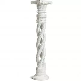 Balinesische Sule aus Holz gedreht, whitewash/wei, Hhe 100 cm