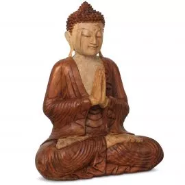 Ruheausstrahlender Buddha aus Bali, Anjali Mudra, gro, 50 cm