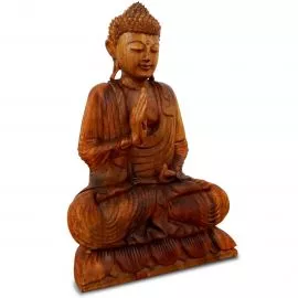 Ruheausstrahlender Buddha aus Bali, Vitarka Mudra, einfarbig, gro