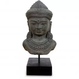 Buddha - Steinbste, grau, klein, aus Bali (Indonesien)