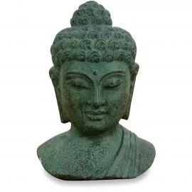 Buddha - Steinb�ste, gr�n, aus Bali (Indonesien)