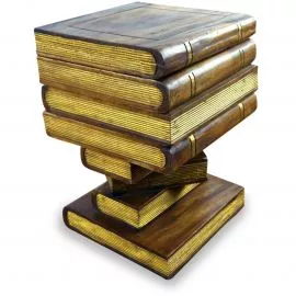 Massivholz  B�chers�ule goldfarbene B�cher  klappbar