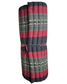 (B-Ware) Nr.721 Kapok Rollmatte, 110 cm breit (Schwarz/Elefanten)
