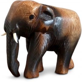 Elefanten aus Holz, Rüssel hängend, mini