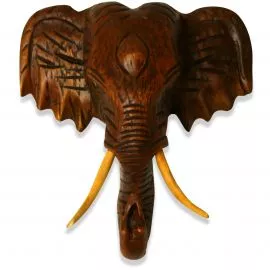 Kleiner, afrikanischer Holzelefantenkopf