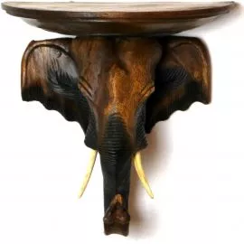Asiatischer Elefantenkopf mit Ablage *braun*, klein