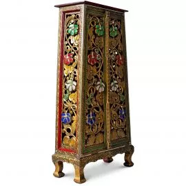 Groer Schrank mit Blumenmuster und Glasmosaik, Nr.85