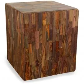 Holzhocker, Sitzwrfel, braun, aus Java (Indonesien)