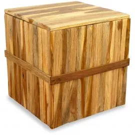 Holzwrfel, Sitzwrfel zum ffnen, natur, quadratisch,  Java (Indonesien)