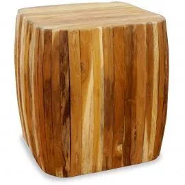 Holzwrfel, Sitzwrfel, natur, mit abgerundeten Ecken, Java (Indonesien)