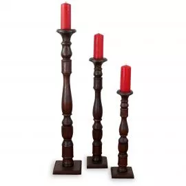 Kerzenstnder Elegant aus Bali, 3er Set
