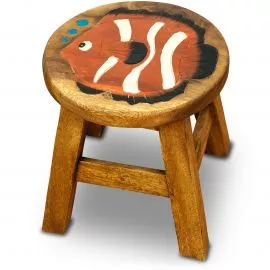 Massivholz Kinderhocker Fisch