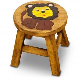 Massivholz Kinderhocker kl. braver L�we