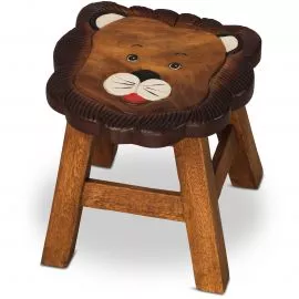 Massivholz Kinderhocker L�we