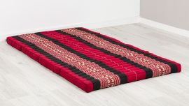 Kapok Klappmatratze, 110 cm breit, Classic (Rot/Elefanten)