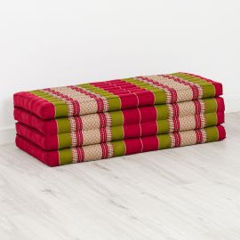 Kapok Klappmatratze, 110 cm breit, Classic (Rot/Grün)