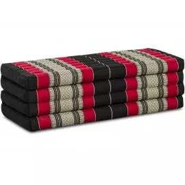 Kapok Klappmatratze, 110 cm breit, Classic (Schwarz/Rot)