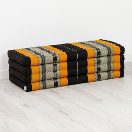 Kapok Klappmatratze, 110 cm breit, Classic (Schwarz/Orange)